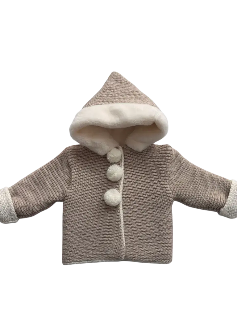 ABRIGO LANA PELO POMPONES