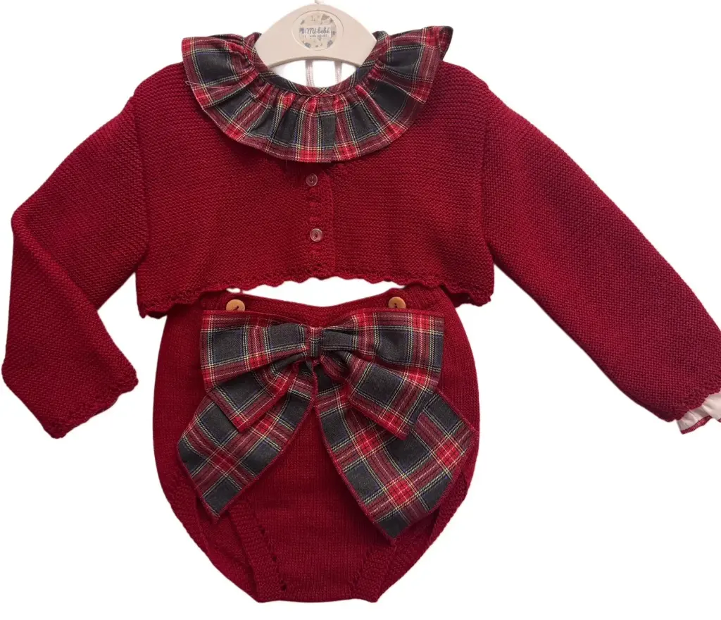 TRES PIEZAS PUNTO CUADRO ESCOCÉS