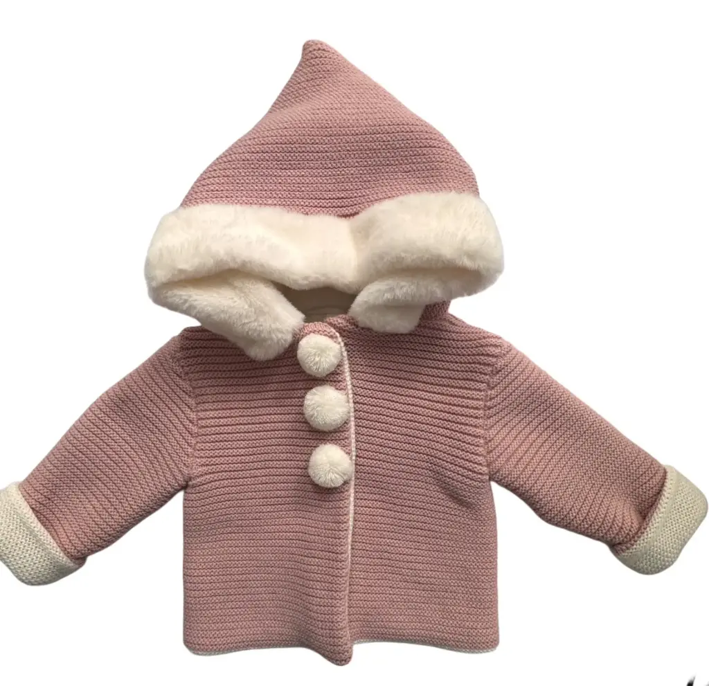 ABRIGO LANA PELO POMPONES