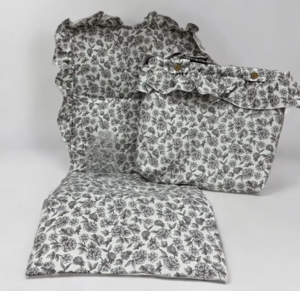 CONJUNTO SILLA FLORES GRIS