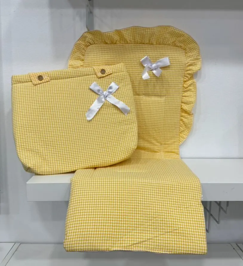 CONJUNTO SILLA VICHY AMARILLO