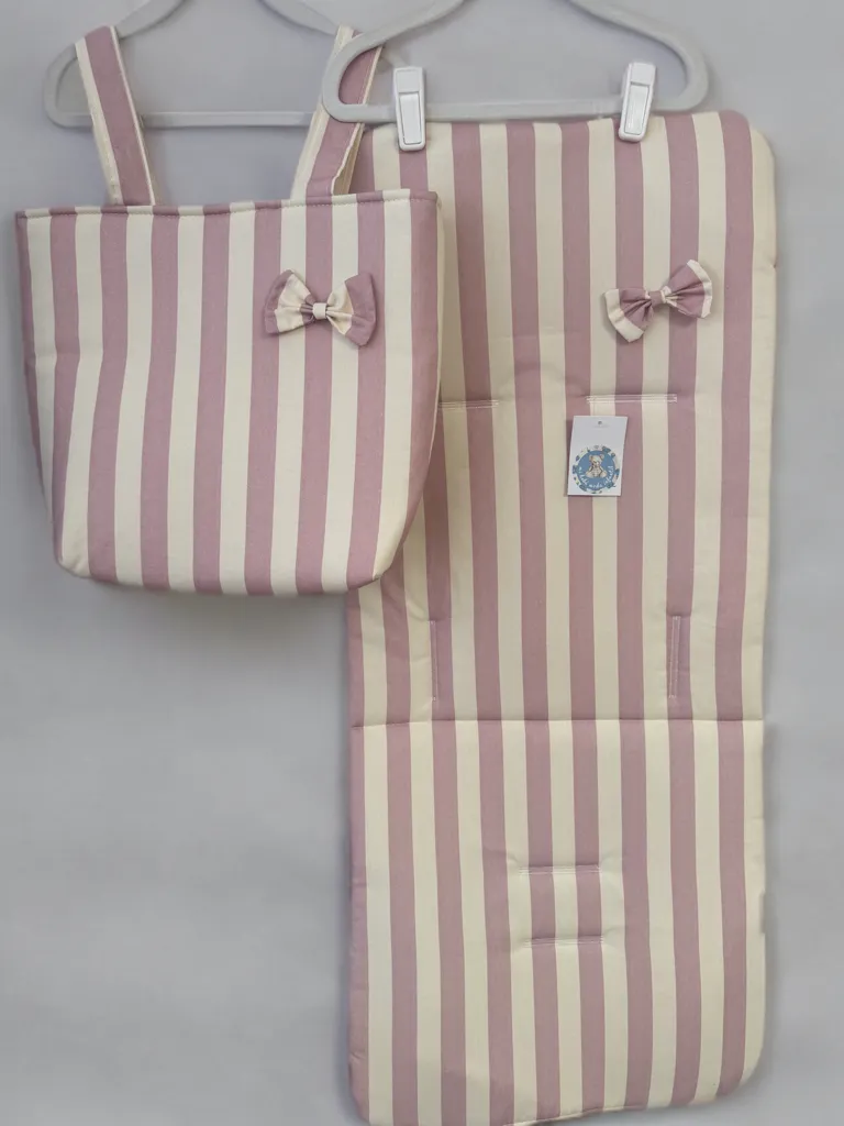 CONJUNTO SILLA RAYAS ROSA