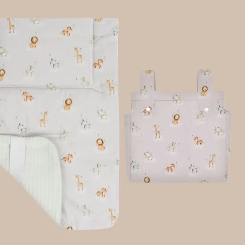 CONJUNTO COLCHONETA ANIMALITOS COLCHONETA REVERSIBLE 