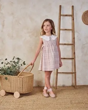 VESTIDO CUADROS DETALLE CUELLO (3 años)