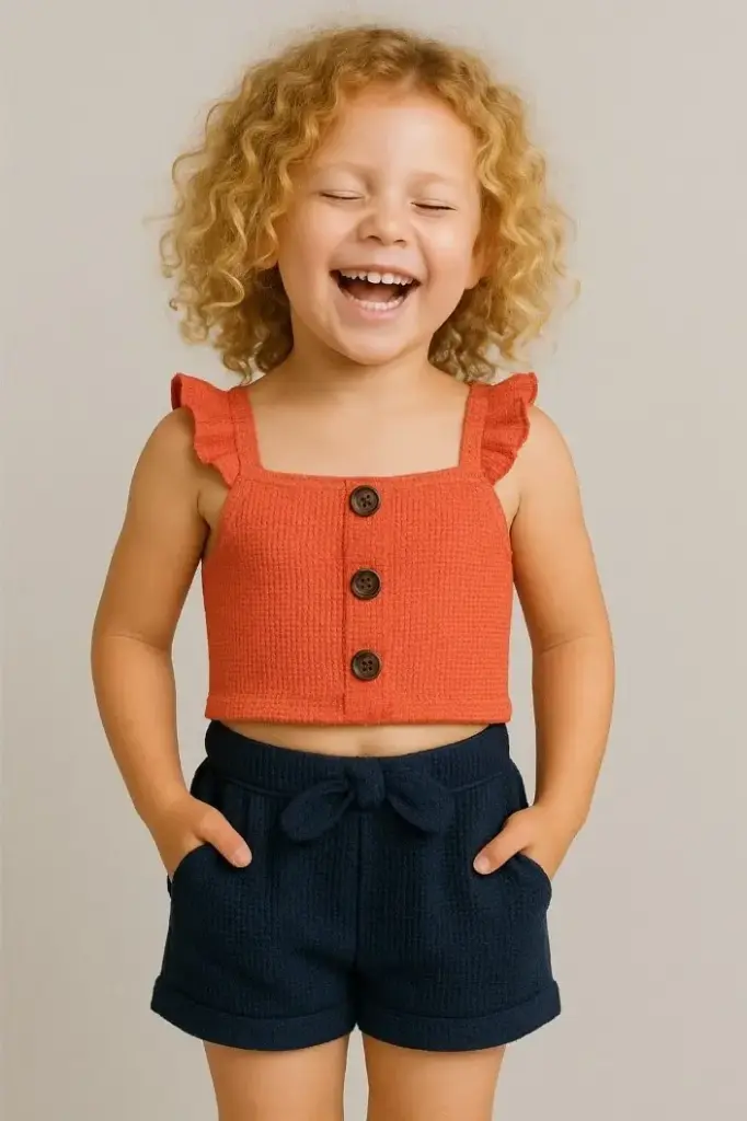 CONJUNTO SPORT NIÑA. COLOR CORAL Y MARINO,