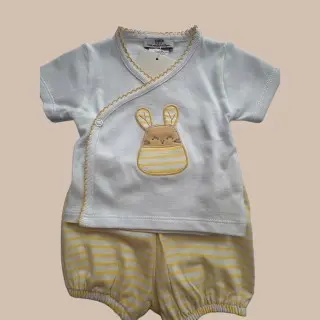 CONJUNTO ALGODÓN CONEJITO AMARILLO