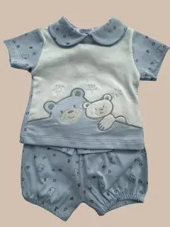 CONJUNTO DOS PIEZAS CELESTE OSITOS