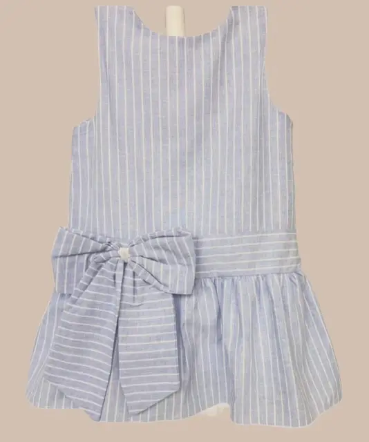 VESTIDO LINO AZUL RAYAS