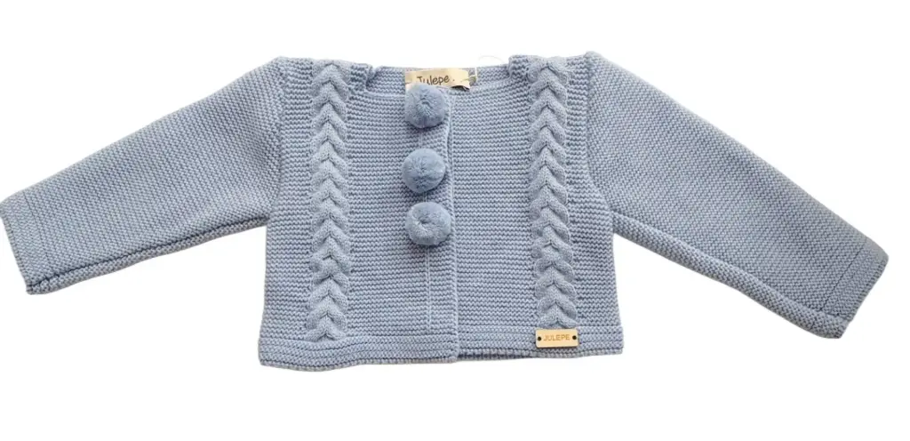 CHAQUETA LANA POMPONES