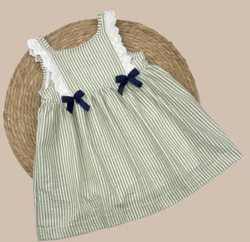 [3025] VESTIDO PUNTILLA Y LAZOS