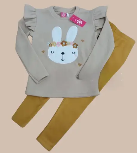 CONJUNTO POLAR CONEJITO MOSTAZA