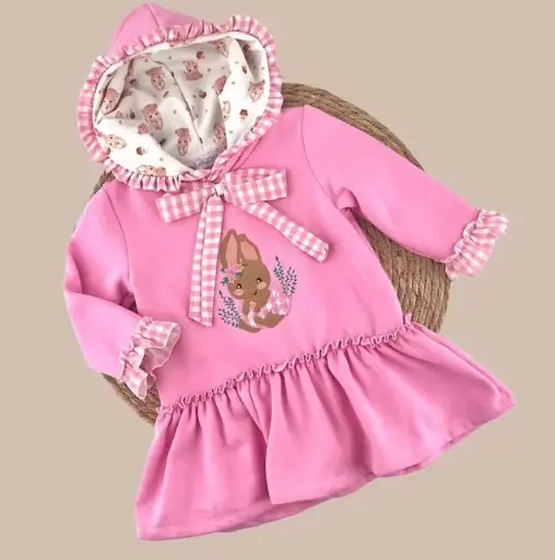 [VESTIDO ROSA CONEJO] VESTIDO CONEJITO ROSA