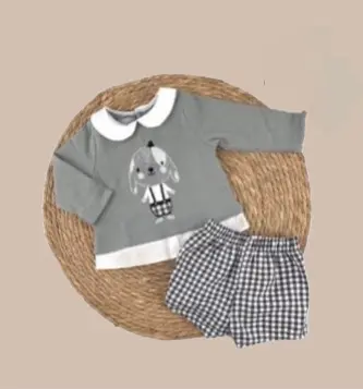 [7023] CONJUNTO VICHY NEGRO