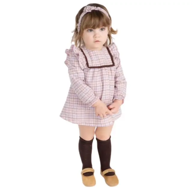 VESTIDO CUADROS MALVA