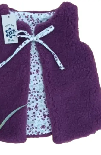 [2092 MORADO] CHALECO BORREGUITO FLORES