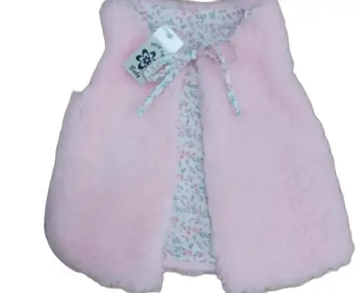 [2092 ROSA] CHALECO BORREGUITO FLORES