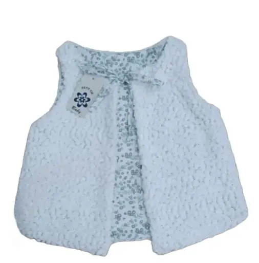 [2092 BLANCO] CHALECO LANA FLORES