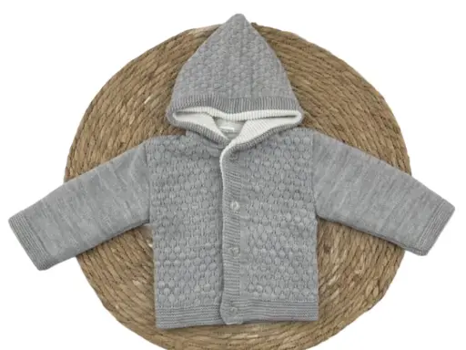 [310 GRIS] CHAQUETA LANA CAPUCHA