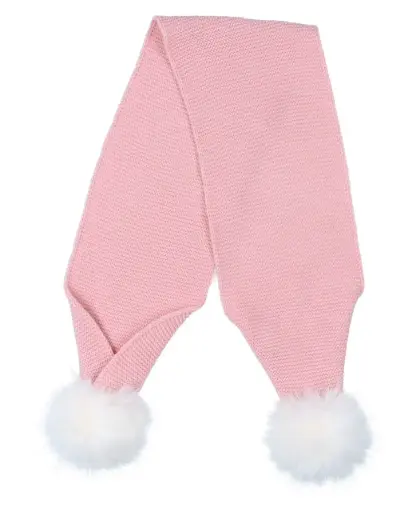 [29898 ROSA] BUFANDA POPYS POMPONES