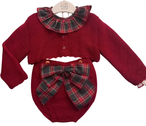 TRES PIEZAS PUNTO CUADRO ESCOCÉS