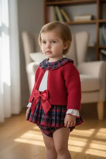 [543] CONJUNTO 3P PUNTO CUADRO ESCOCÉS