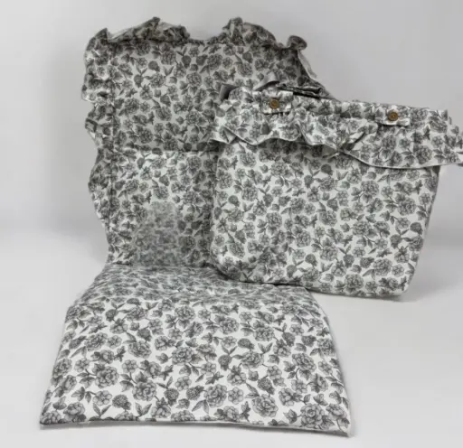 CONJUNTO SILLA FLORES GRIS