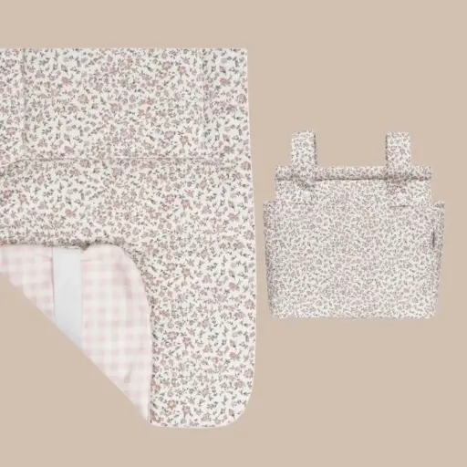 [0039] CONJUNTO VICHY ROSA / FLORES COLCHONETA REVERSIBLE 