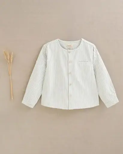 CAMISA MANGA LARGA NIÑO RAYAS VERDE AGUA