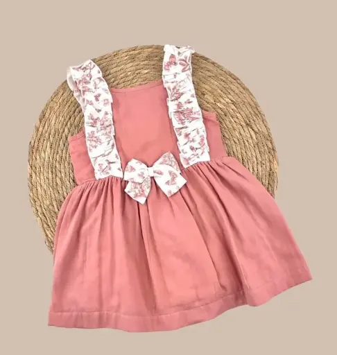 VESTIDO COLOR TEJA ALGODÓN